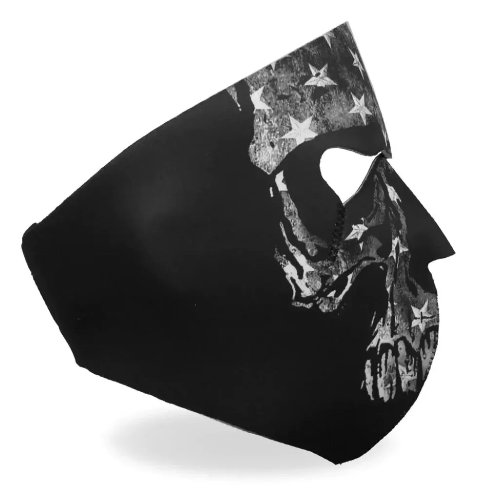 Neoprene Full Face Mask - Gray Skull FMA1034 | Hot Leathers