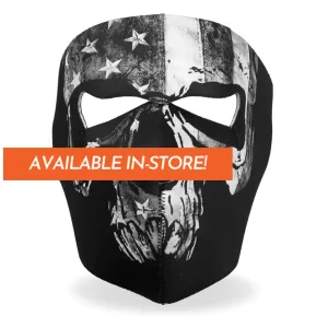 Neoprene Full Face Mask - Gray Skull FMA1034 | Hot Leathers