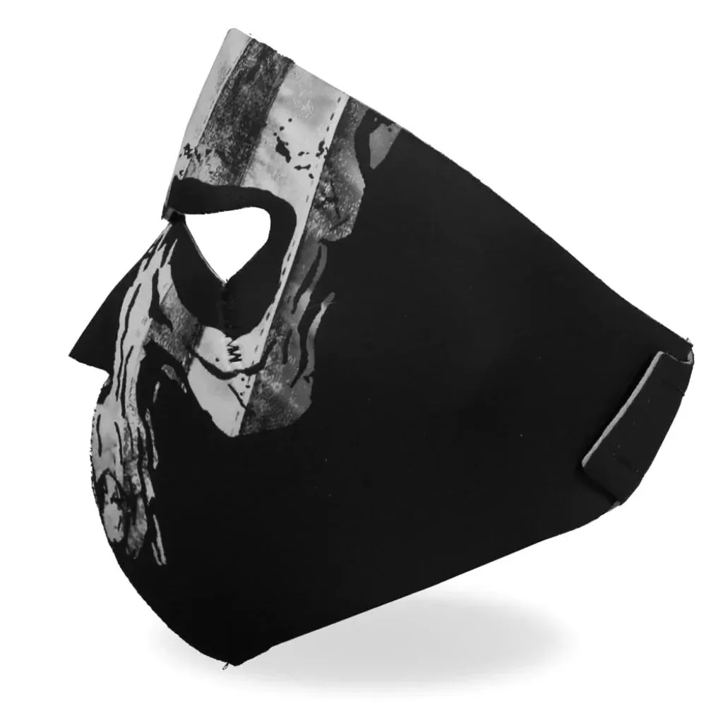 Neoprene Full Face Mask - Gray Skull FMA1034 | Hot Leathers