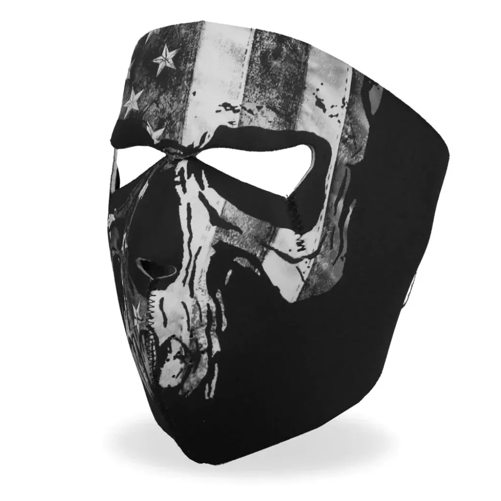 Neoprene Full Face Mask - Gray Skull FMA1034 | Hot Leathers