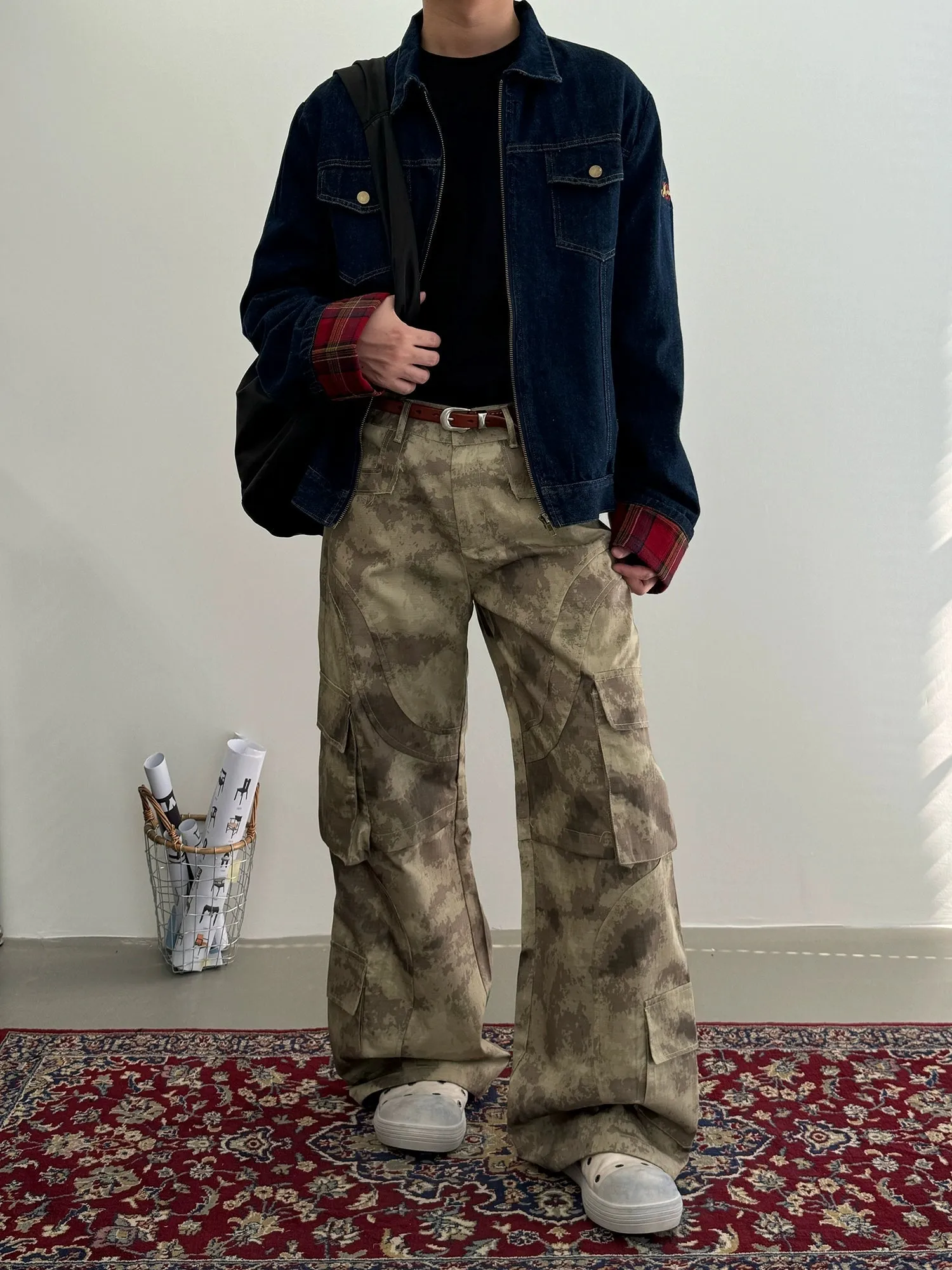 Nine Miultiple Pocket Camo Cargo Pants