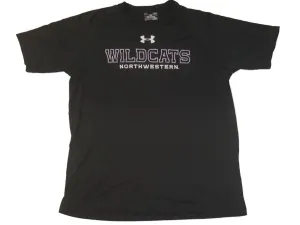 Northwestern Wildcats Under Armour Heatgear Mens Black Loose Fit SS T-Shirt (L)