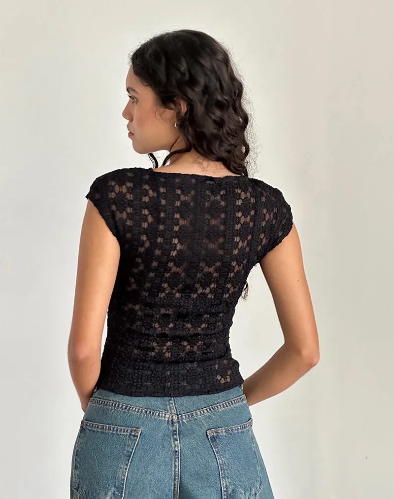 Nova Top in Regal Lace Black