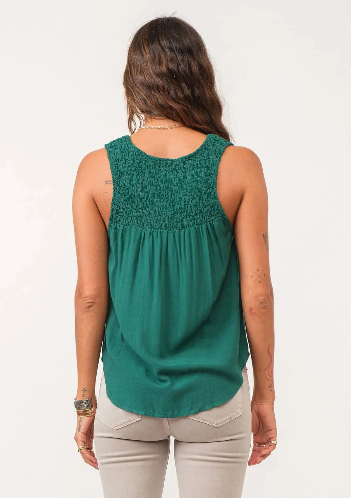 Paige Tank Top - Galapegos Green