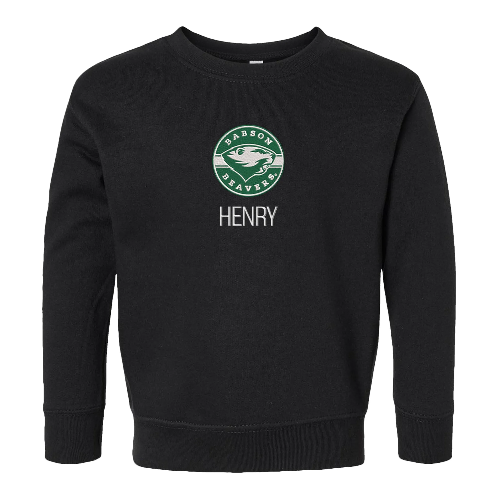 Personalized Babson Beavers Toddler Crewneck Sweatshirt