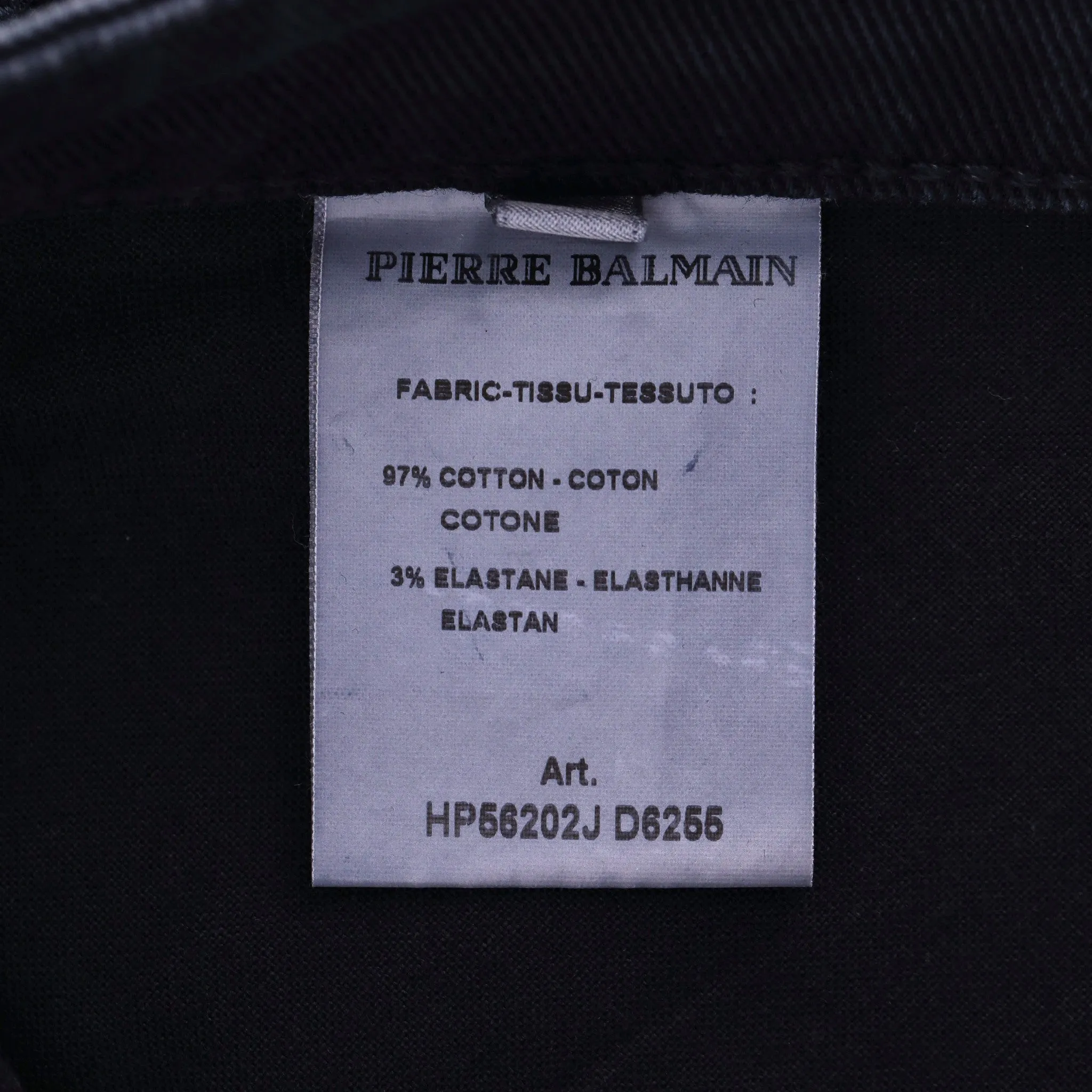 Pierre Balmain Cotton Biker Jeans. Size 36