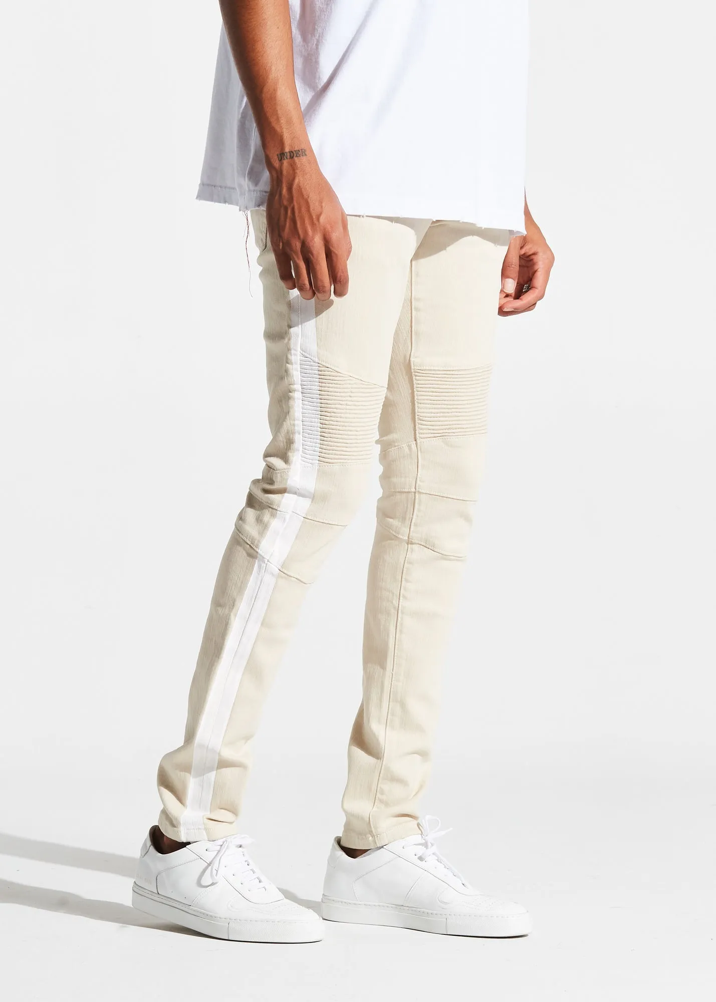 Racer Biker Denim (Tan)