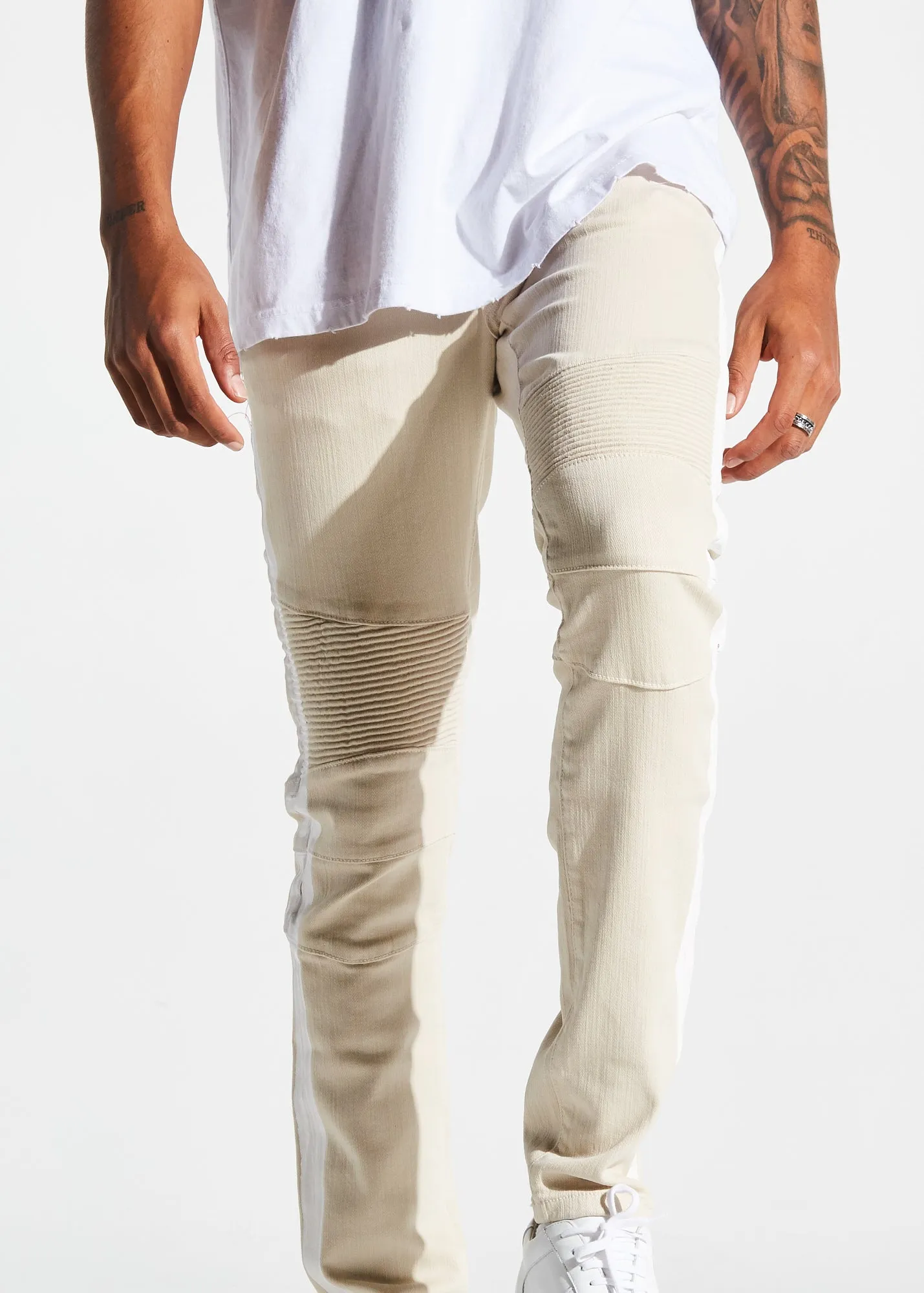 Racer Biker Denim (Tan)