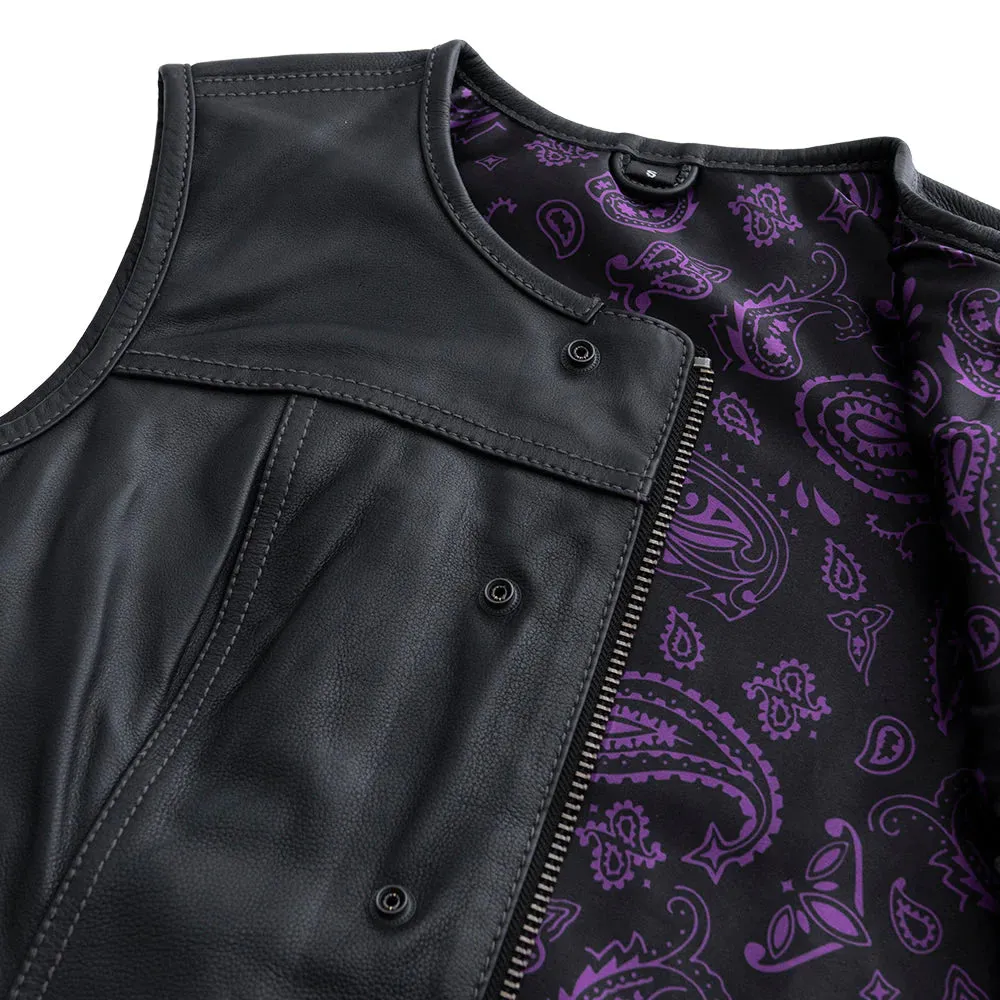 Royal Women's Club Style Motorcycle Leather Vest - Limited Edition