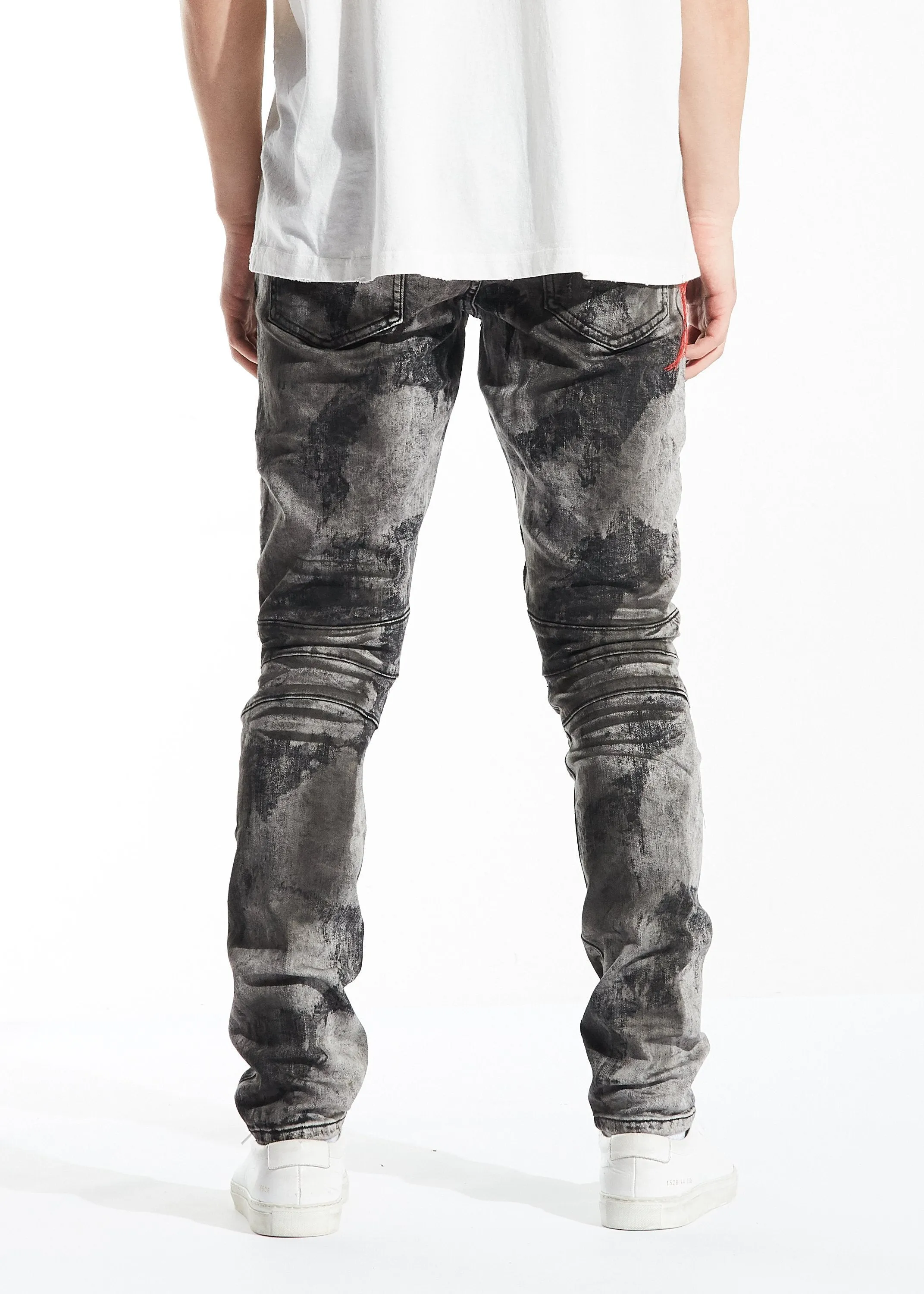 Sandro Biker Denim (Gray Acid Wash)