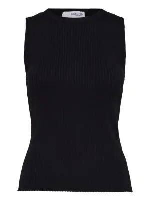 SLFLYDIA SL O-NECK KNIT TOP | BLACK