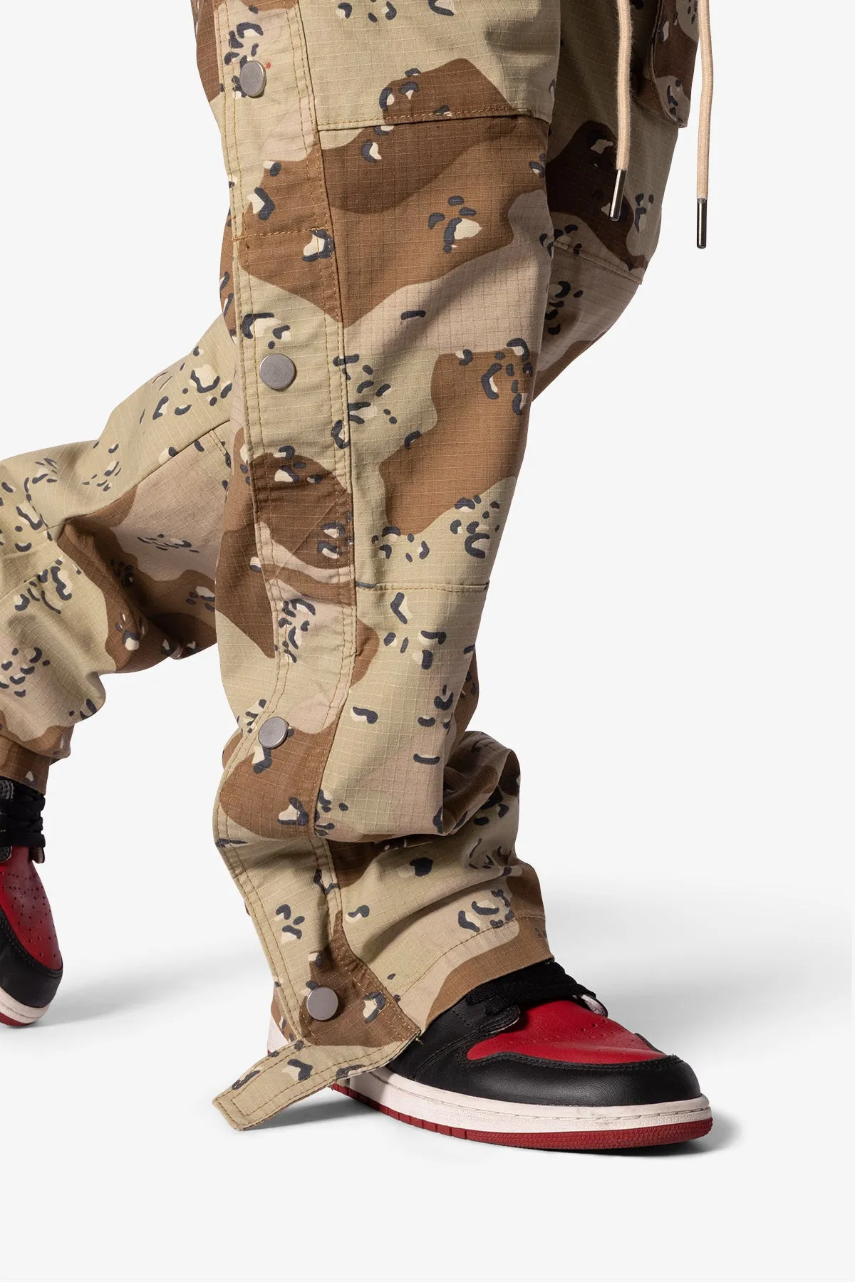 Snap Front Cargo Pants - Desert Camo