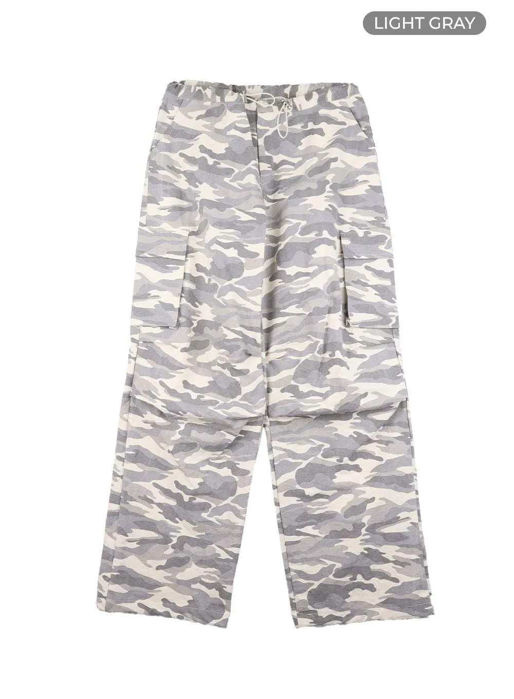 String Waist Camo Cargo Pants CA430