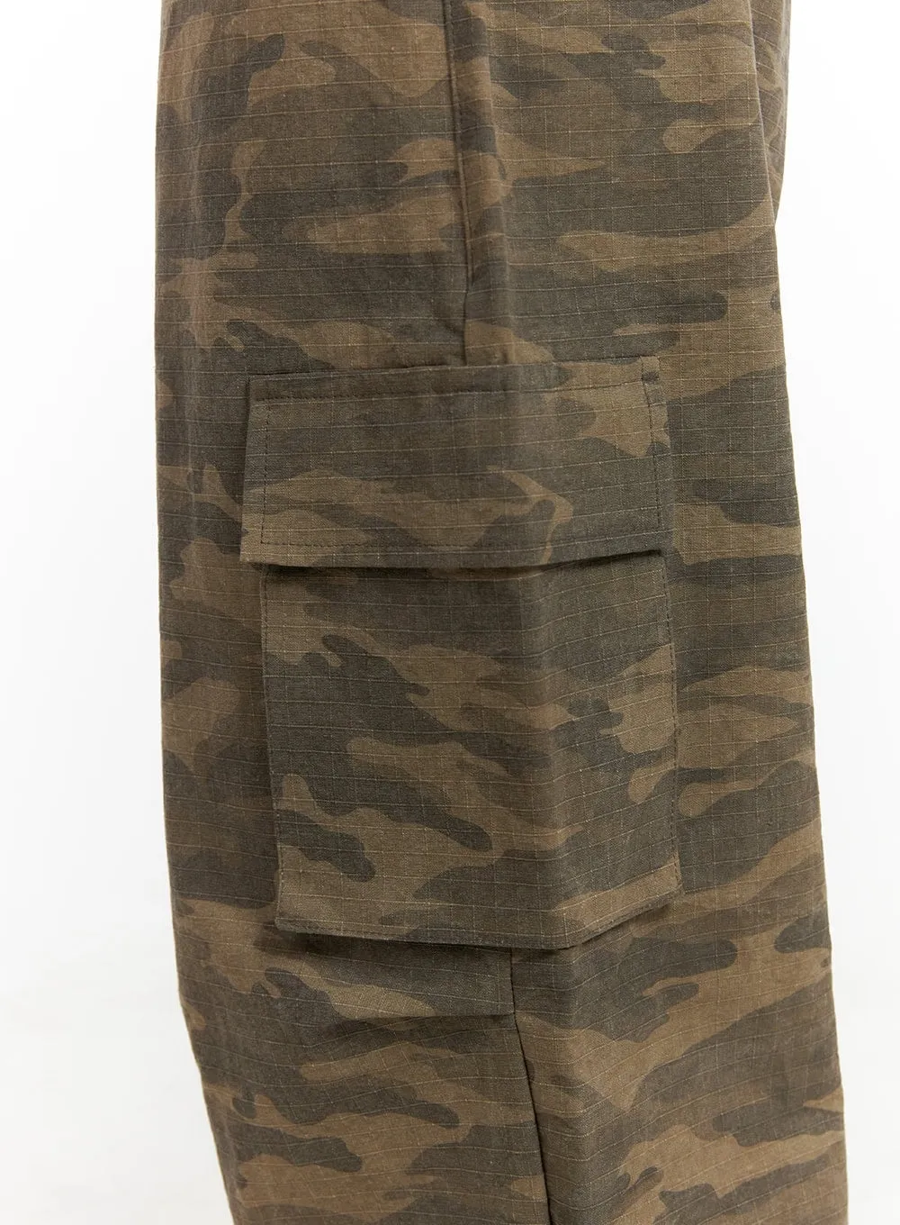 String Waist Camo Cargo Pants CA430