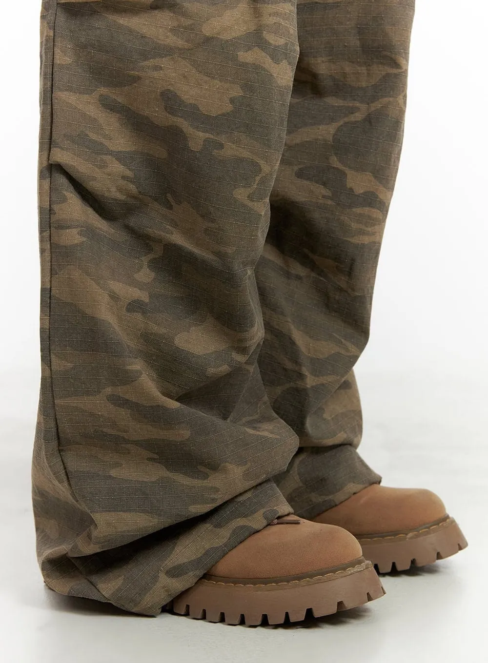 String Waist Camo Cargo Pants CA430