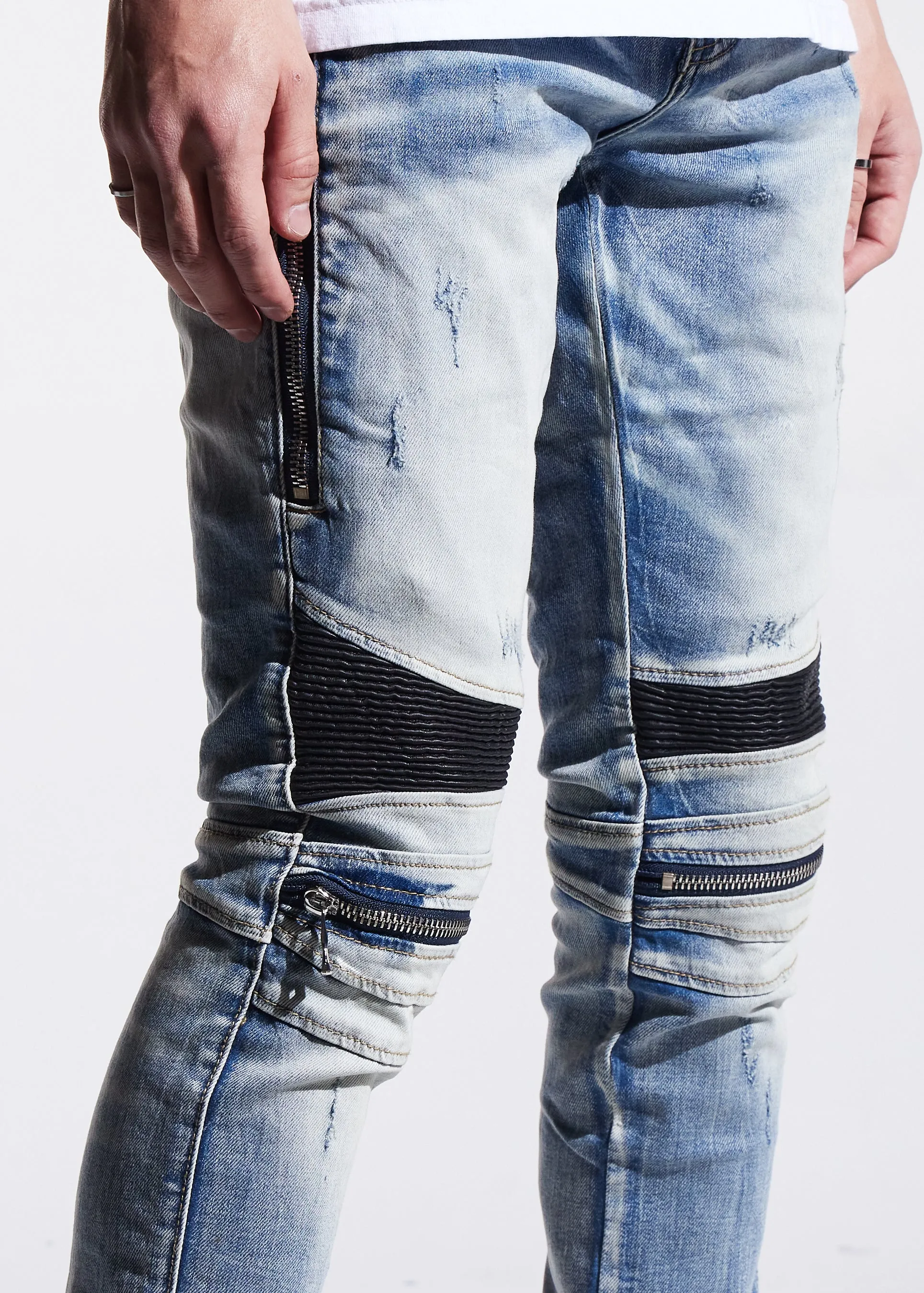 Sunny Biker Denim (Light Indigo)