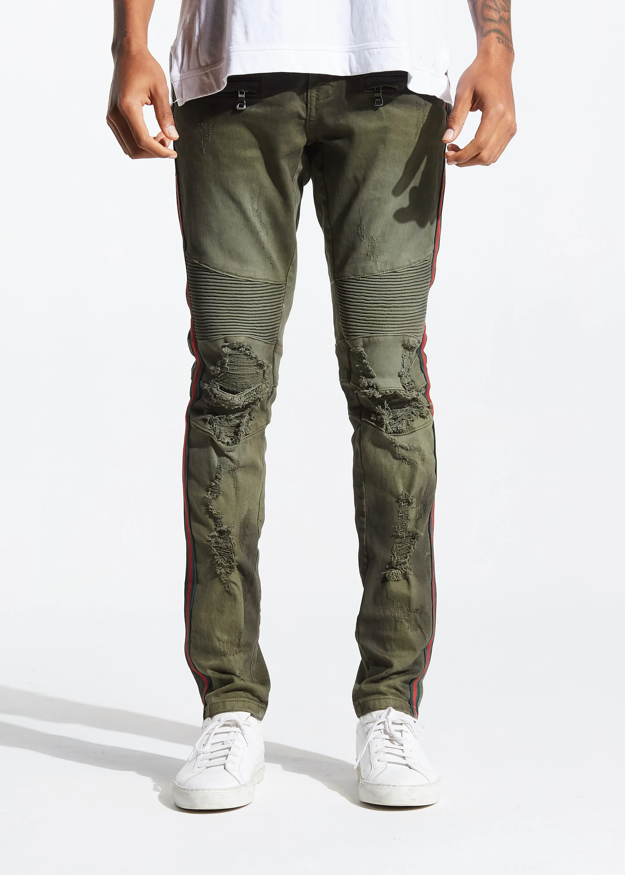 Tariq Biker Denim (Olive)