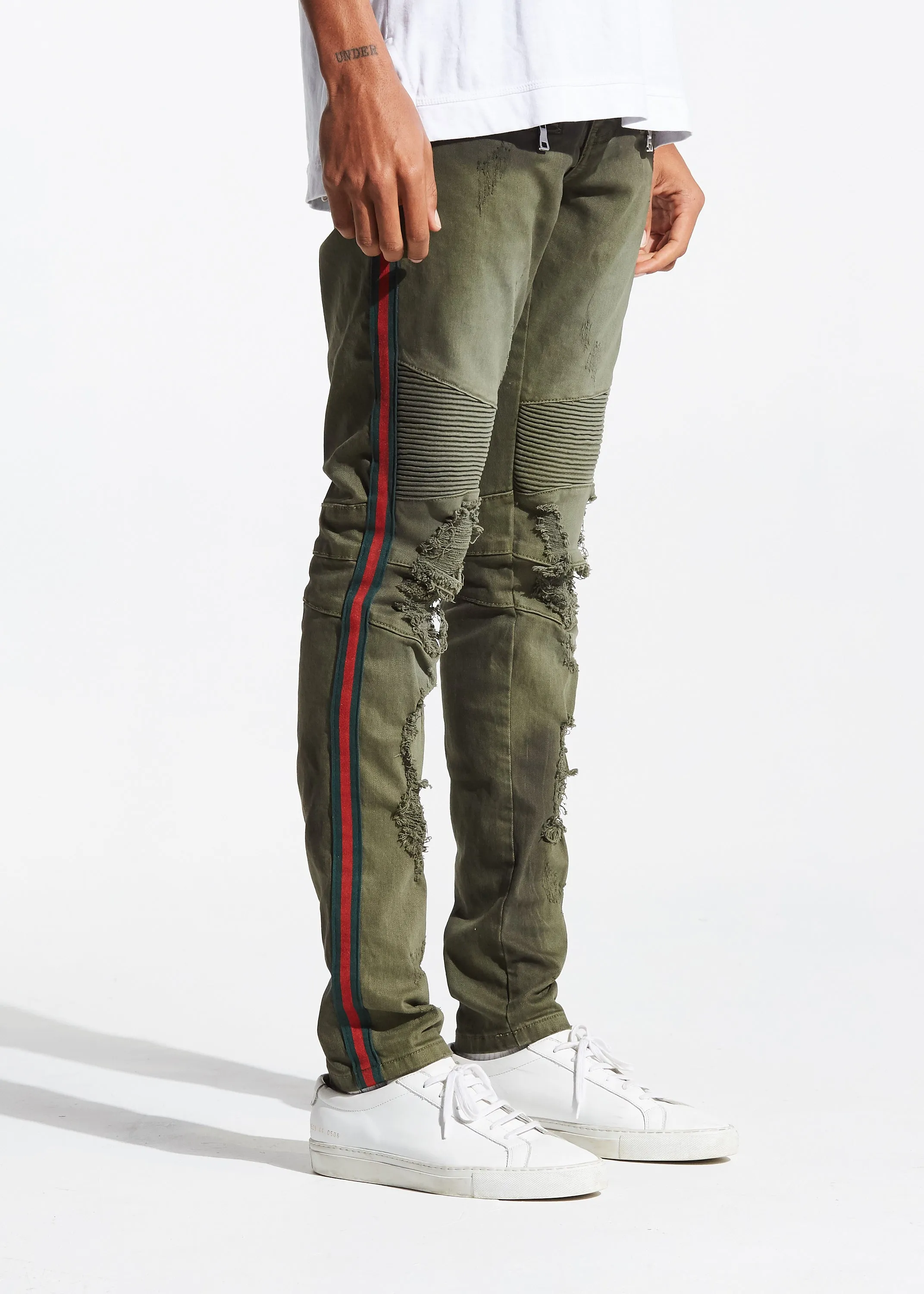 Tariq Biker Denim (Olive)