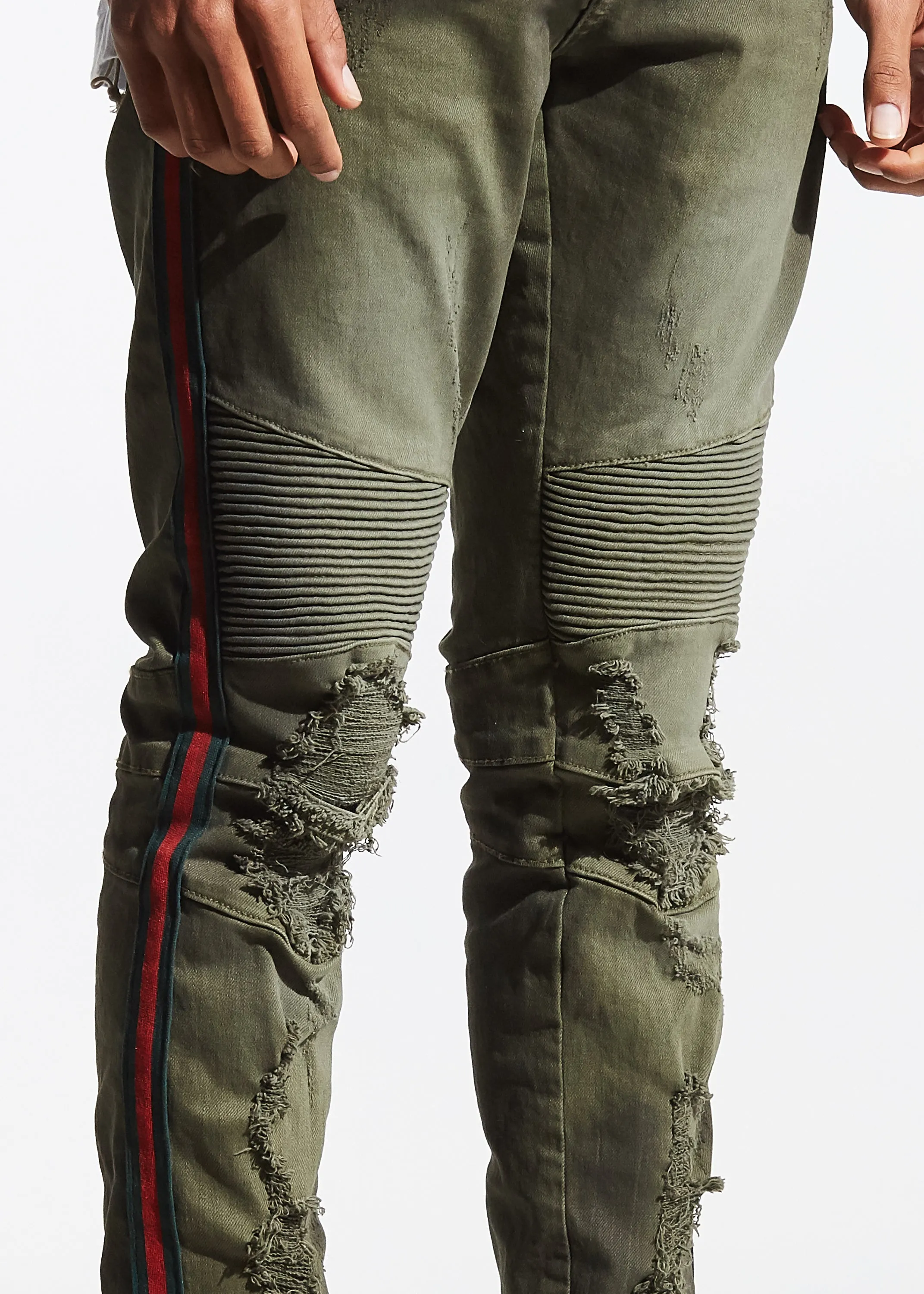 Tariq Biker Denim (Olive)