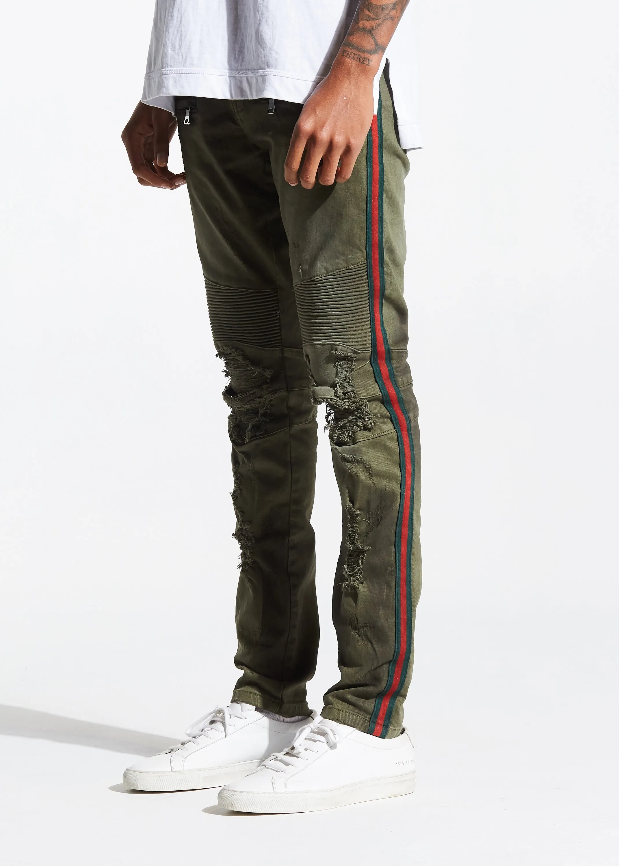 Tariq Biker Denim (Olive)