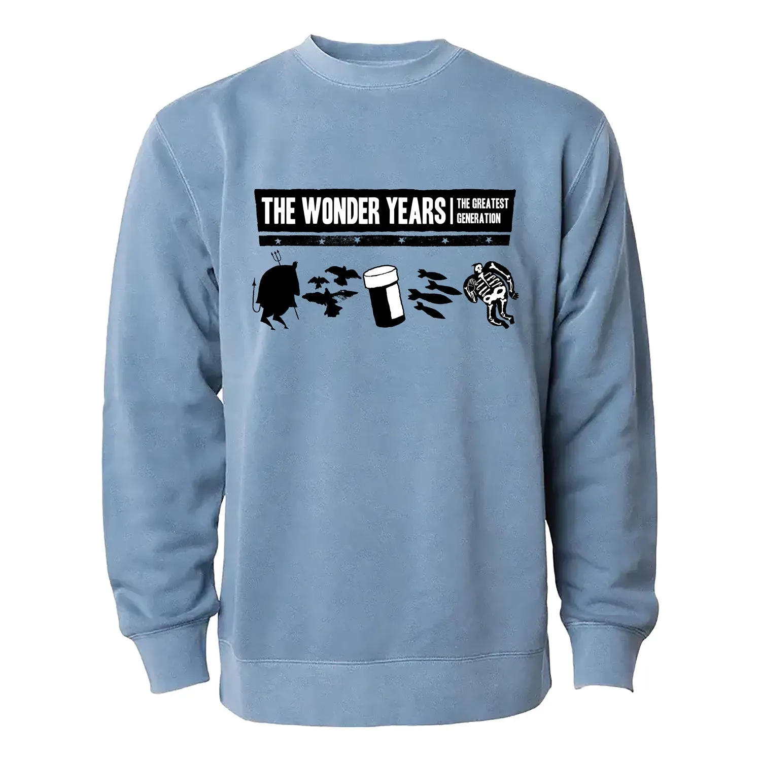 The Wonder Years Greatest Generation Icon Pigment Light Blue Crewneck