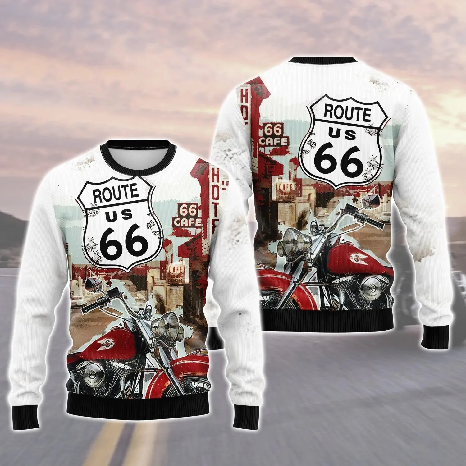 This Biker Conquers Route 66 Cafe 3D T Shirt, Biker Hoodie Bomber, Gift For Biker