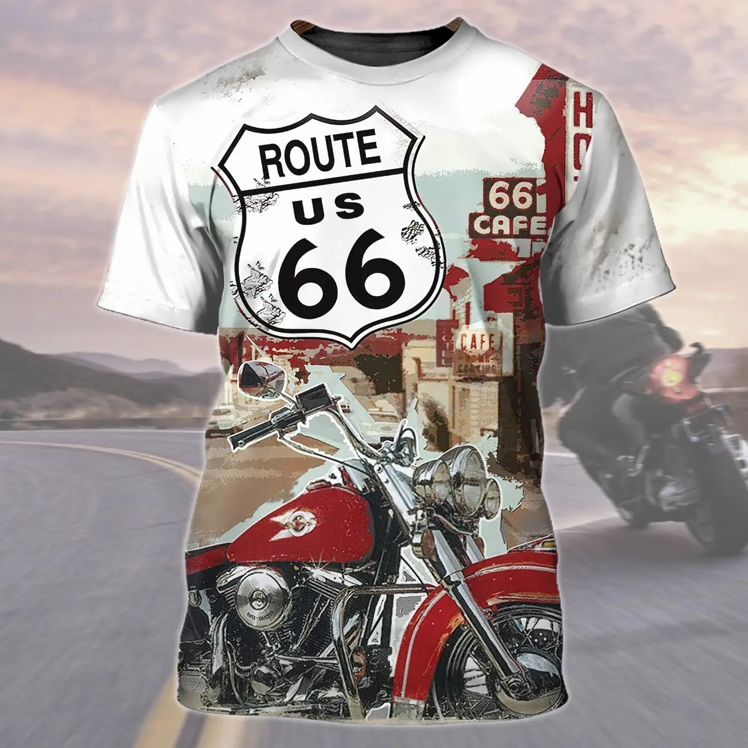 This Biker Conquers Route 66 Cafe 3D T Shirt, Biker Hoodie Bomber, Gift For Biker