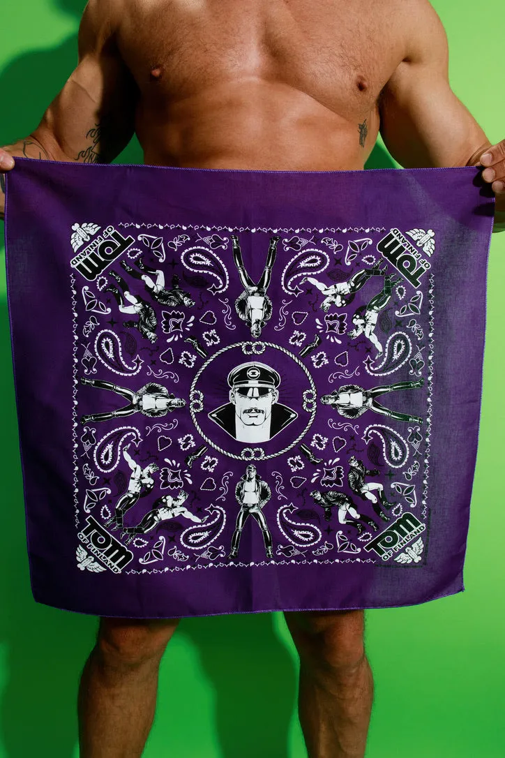 Tom of Finland Bandana by Peachy Kings purple