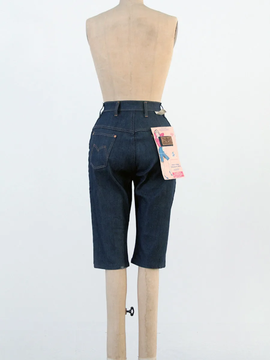 vintage 60s Maverick slim denim shorts, waist 27