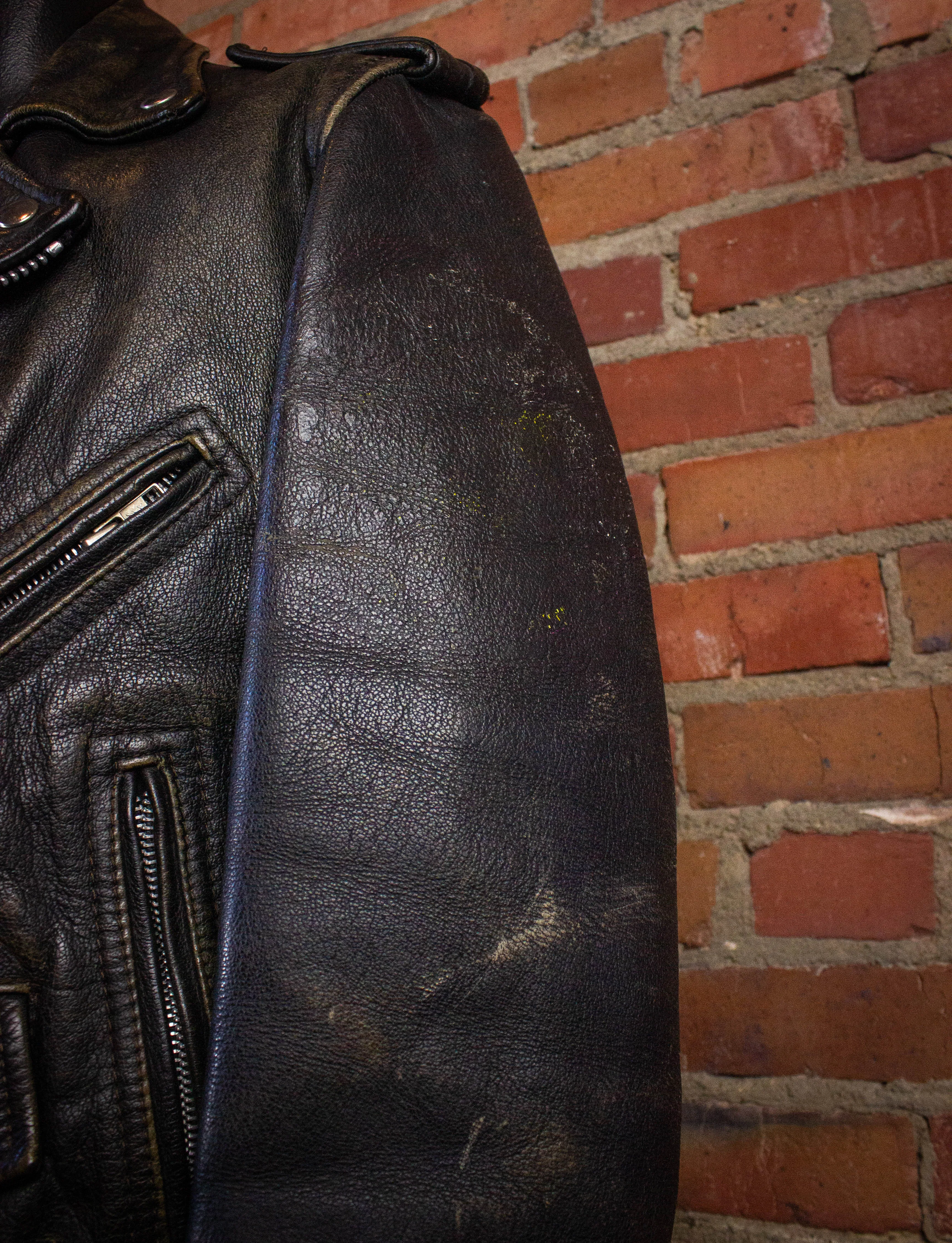 Vintage The Smiths Leather Biker Jacket Black Medium