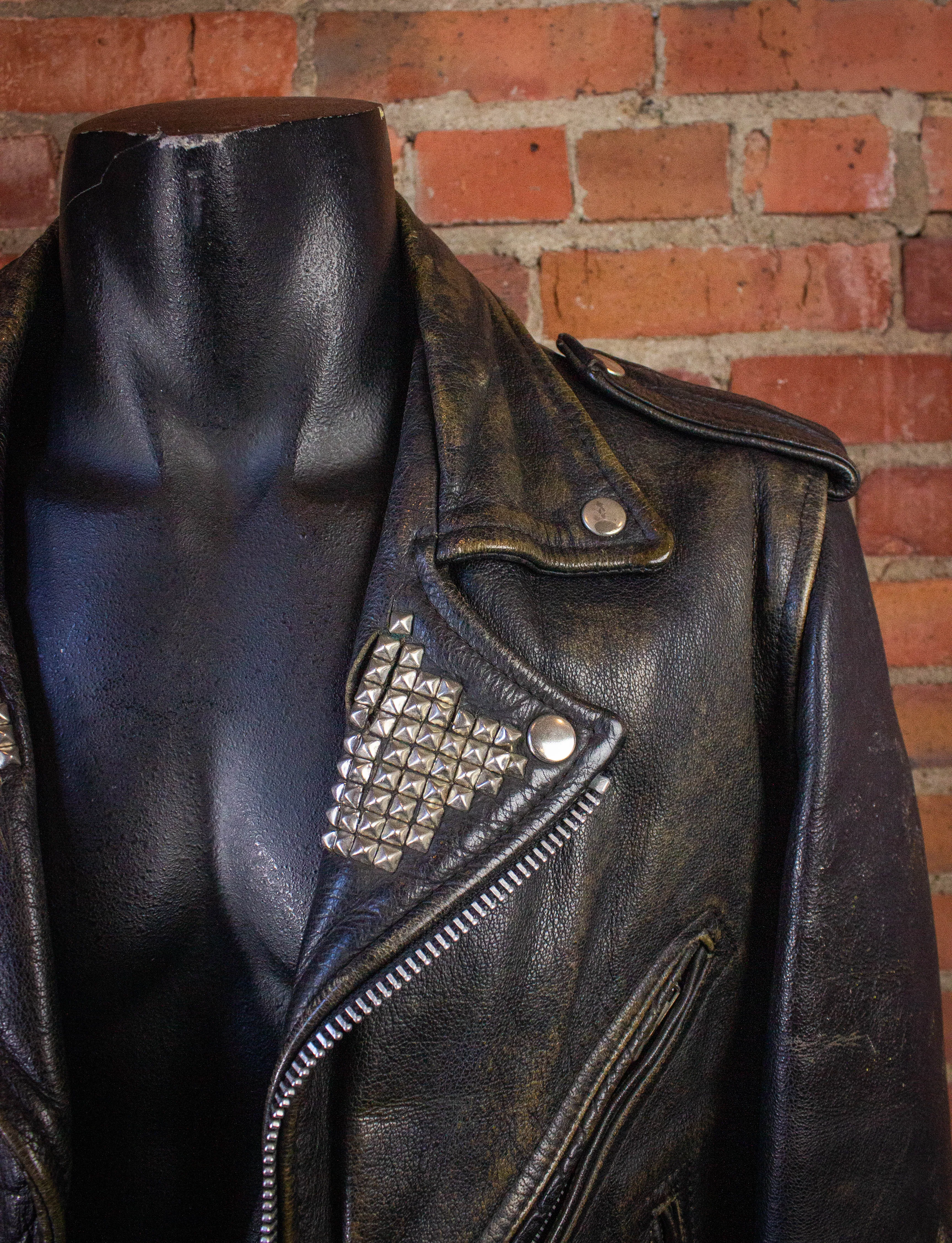 Vintage The Smiths Leather Biker Jacket Black Medium