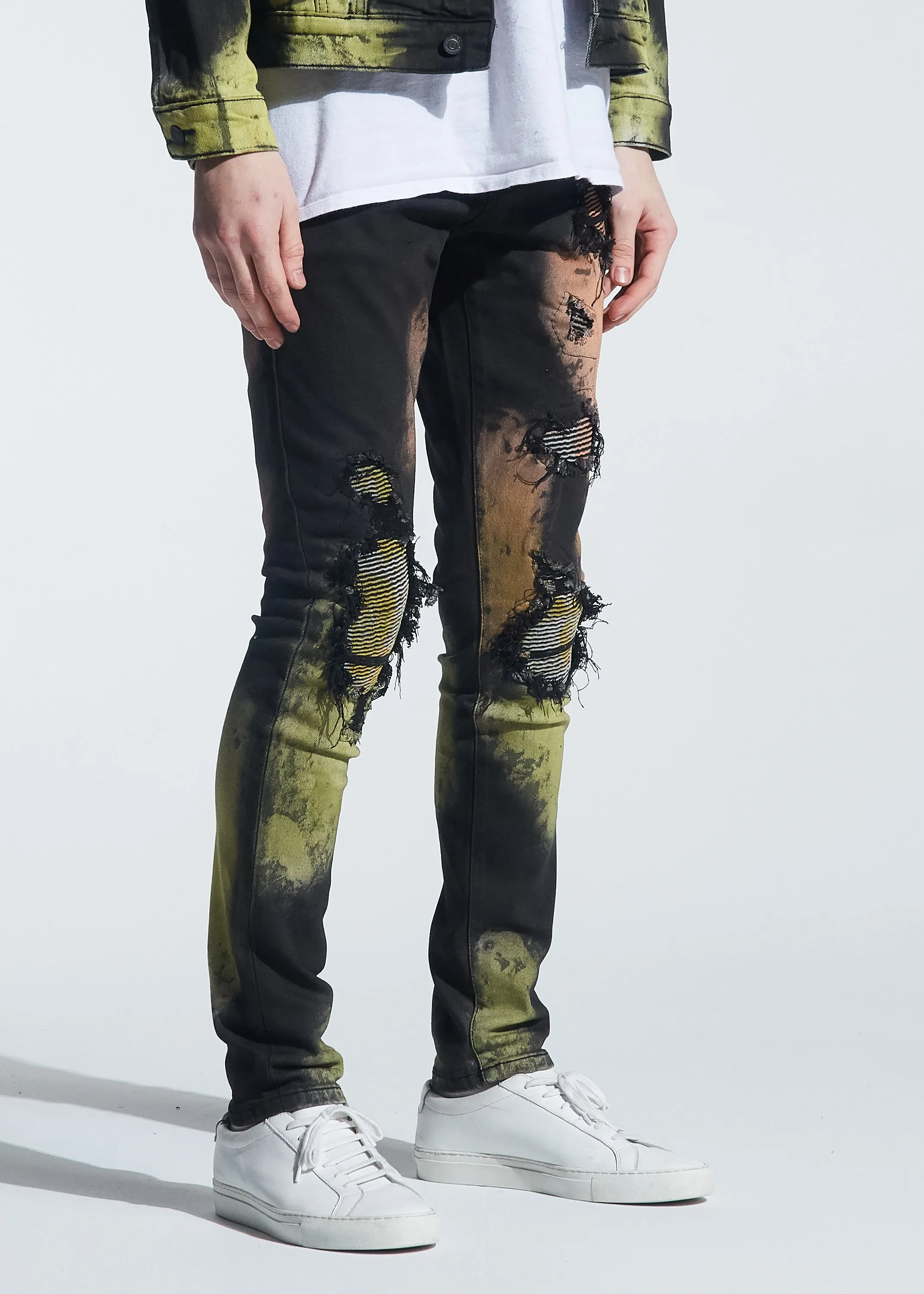 Walker Rip & Repair Denim (Rasta Tie Dye)