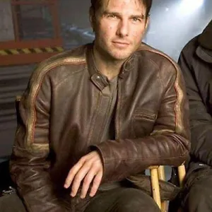 War Of The Worlds Tom Cruise Biker Real Leather Jacket