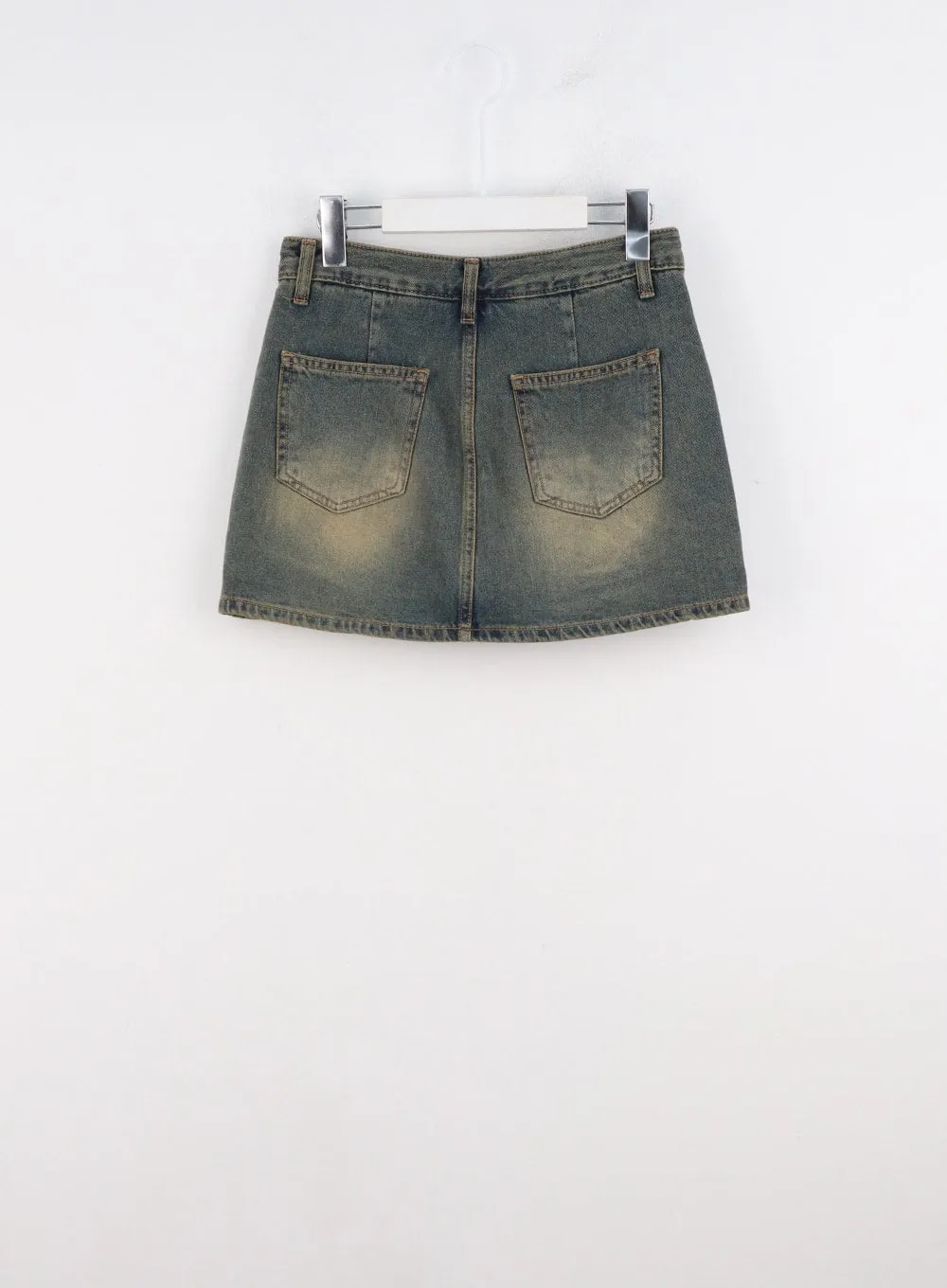 Wash Pocket Denim Mini Skirt CO311