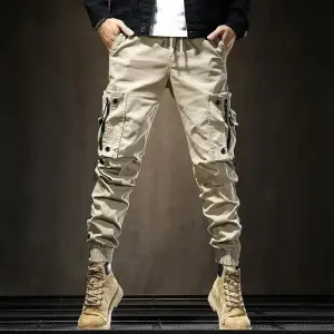 Wiaofellas  -  Male Trousers Multi Pocket Black Men's Cargo Pants Biker Multipockets Stacked Motorcycle New in Baggy High Quality Cheapest Long