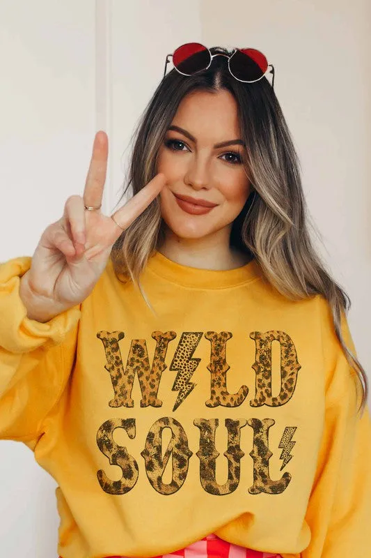 WILD SOUL LEOPARD GRAPHIC SWEATSHIRT