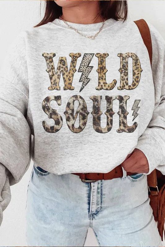 WILD SOUL LEOPARD GRAPHIC SWEATSHIRT