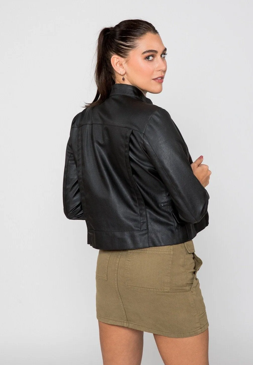 Women's Skylar Biker PU Faux Leather Jacket