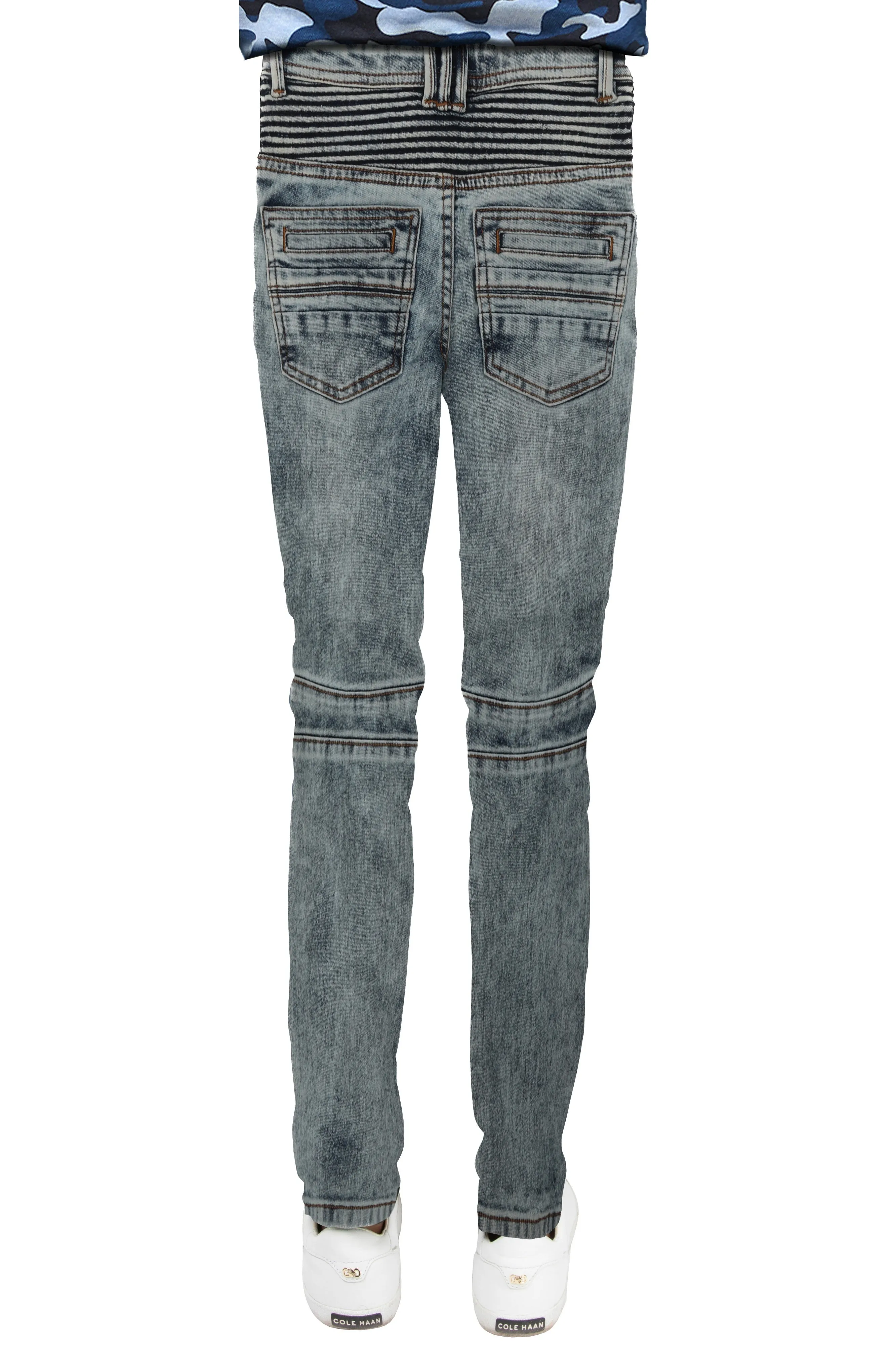 X RAY Boy's Stretch Moto Biker Jeans Denim Pants