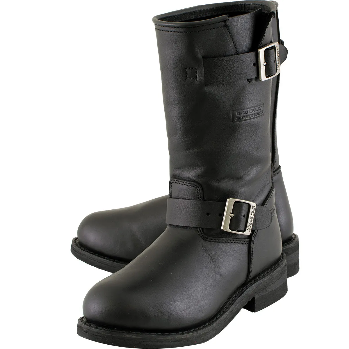 Xelement 2440 Women's Classic Black Leather Advanced Engineer Motorcycle Biker Boots